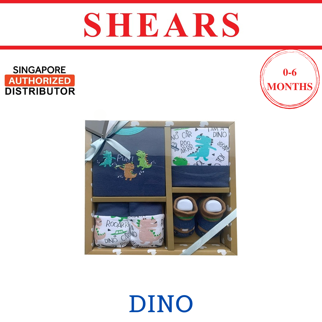 Shears Spring Gift Set 4pcs BLUE DINO